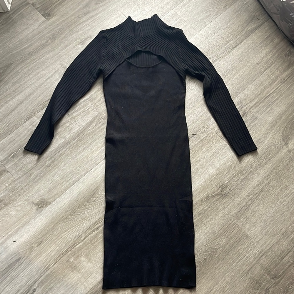 Black midi dress